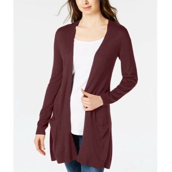 NEW Maison Jules Maroon Cardigan Sweater - Picture 2 of 6